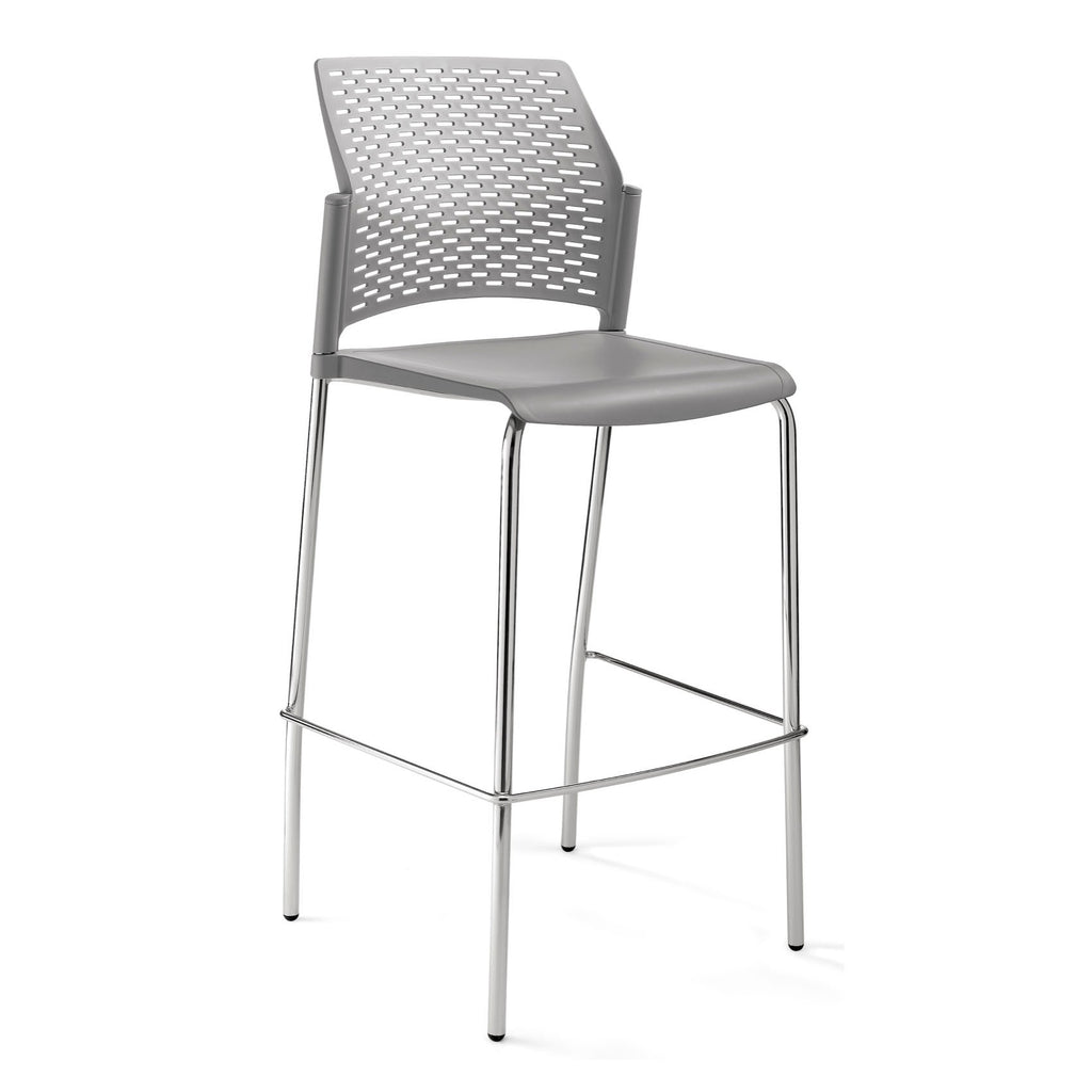 Banco alto Rewind estructura cromo Cromada Gris