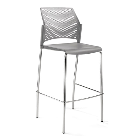 Banco alto Rewind estructura cromo Cromada Gris