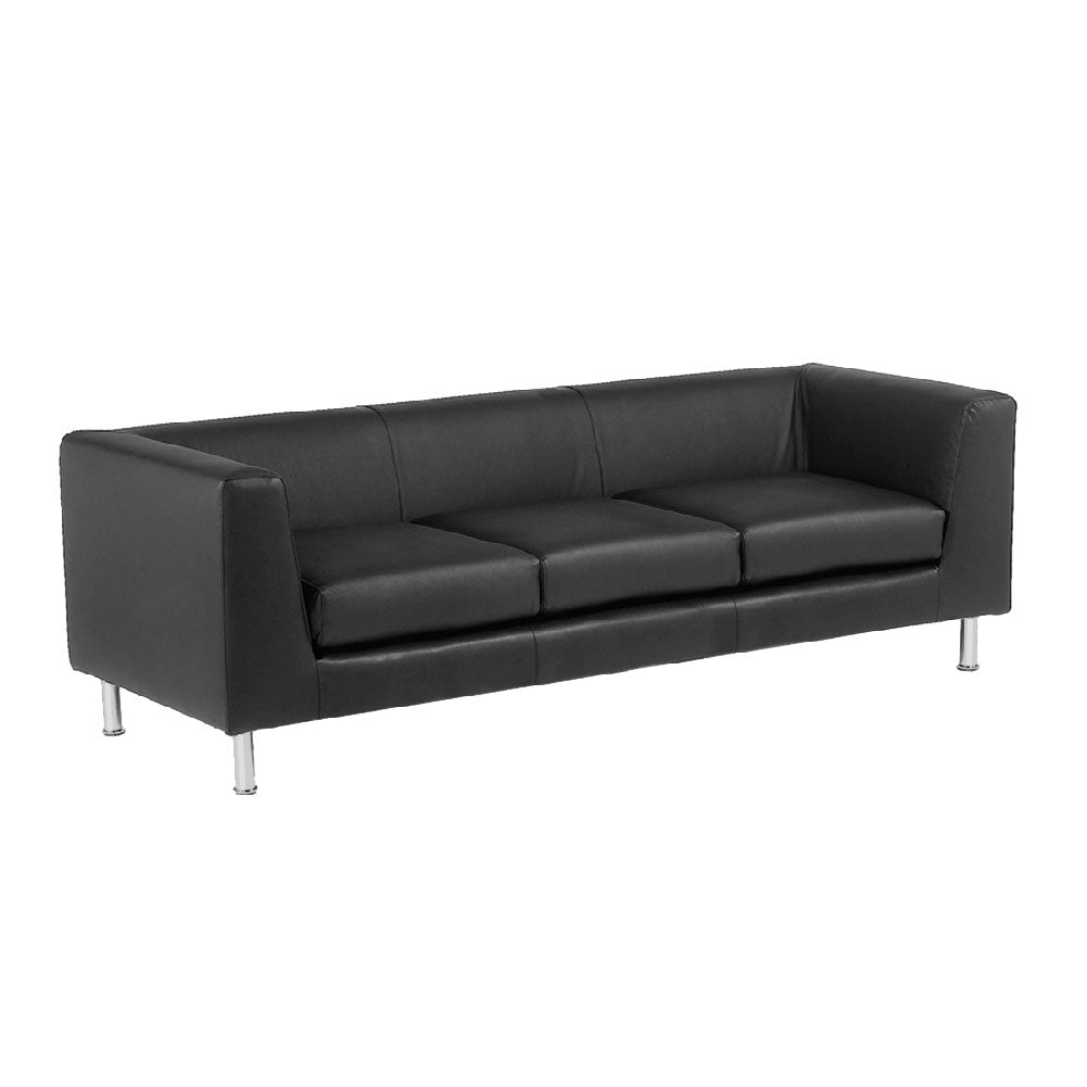 Sillón para Oficina - Soffá de 3 Plazas Negro - Ergo
