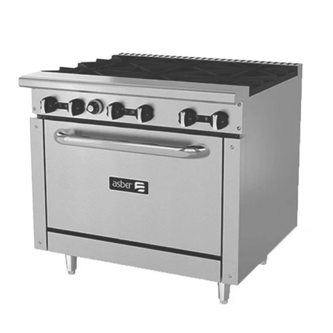 🍔 AER 6 36 EM / Estufa Industrial de 6 Quemadores con Horno