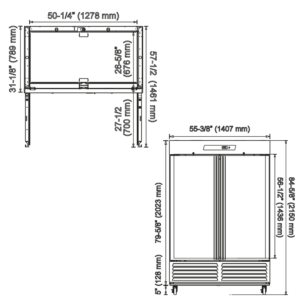 ❄️ ARF 49 H HC / Congelador Vertical Industrial (2 Puertas)