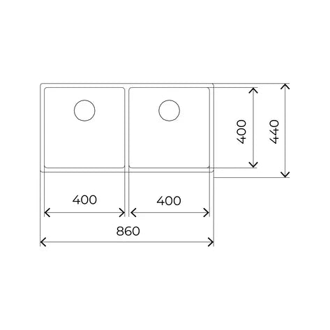 Fregadero Teka MAESTRO BE LINEA RS15 2C 860 - Acero Inoxidable Doble Cubeta