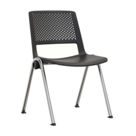 CAGLIARI VCR | Silla Ergonómica Apilable Base Cromada ✨🪑