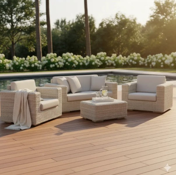 Set de Sala de Exterior XL (4 Piezas) / Terraza de Lujo
