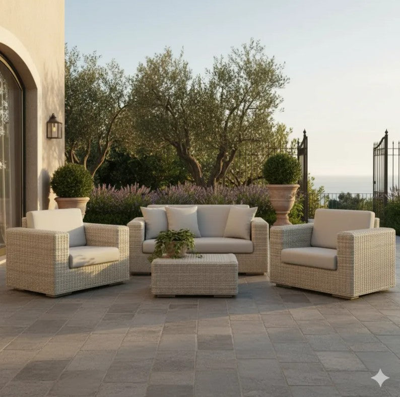 Set de Sala de Exterior XL (4 Piezas) / Terraza de Lujo