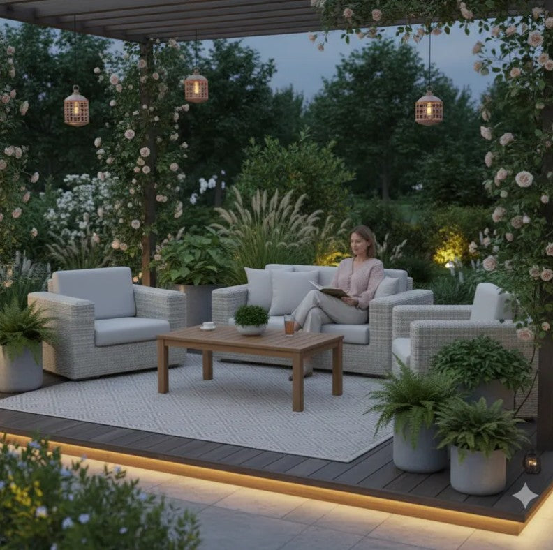 Set de Sala de Exterior XL (4 Piezas) / Terraza de Lujo