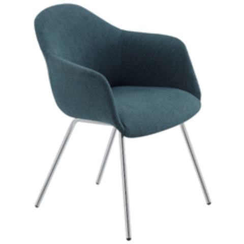 Sillón BOSA BTCR | Silla Ergonómica con Base Tubular Cromada