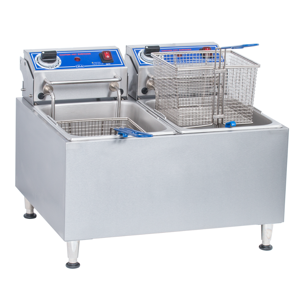 Freidora Eléctrica de Encimera Doble Globe® PF32E | Capacidad Total de 32 Libras (14.5 kg) 🍟✨