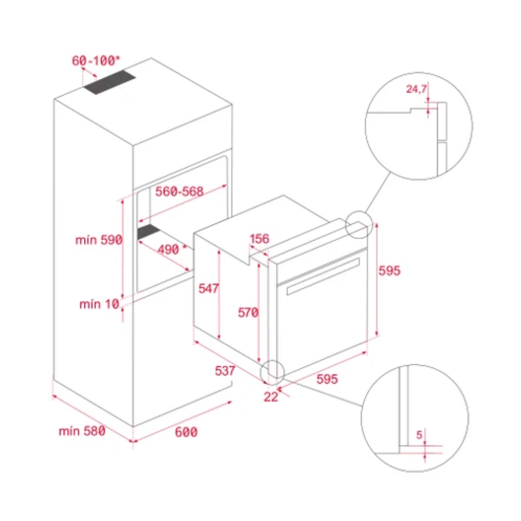 🌟 HSB 6350 SS / Horno Eléctrico Multifunción Convección Teka Inox