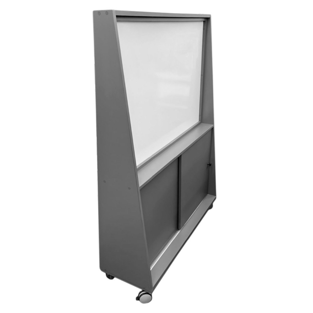 📝 MP-120 | Mueble Pizarrón Móvil con Almacenamiento y Puertas Corredizas