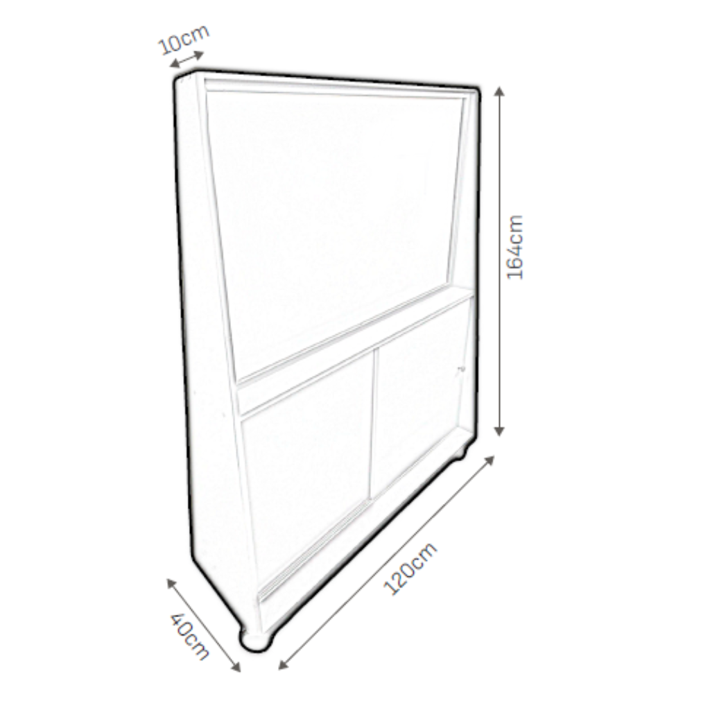 📝 MP-120 | Mueble Pizarrón Móvil con Almacenamiento y Puertas Corredizas
