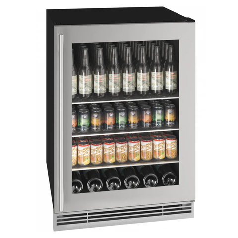 🍾 UHBV024-SG01A / Centro de Bebidas U-LINE 24" Reversible Stainless Frame