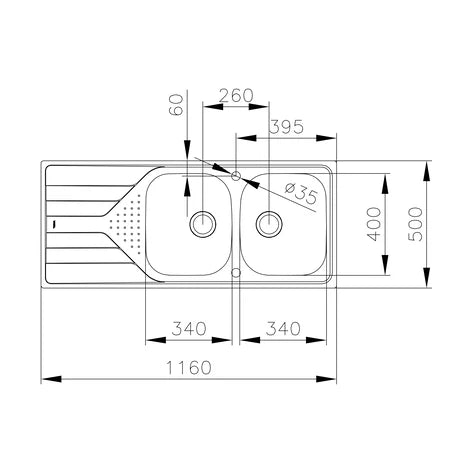 Fregadero Teka TOTAL UNIVERSE 80 T-XP 2B 1D – Acero Inoxidable Pulido