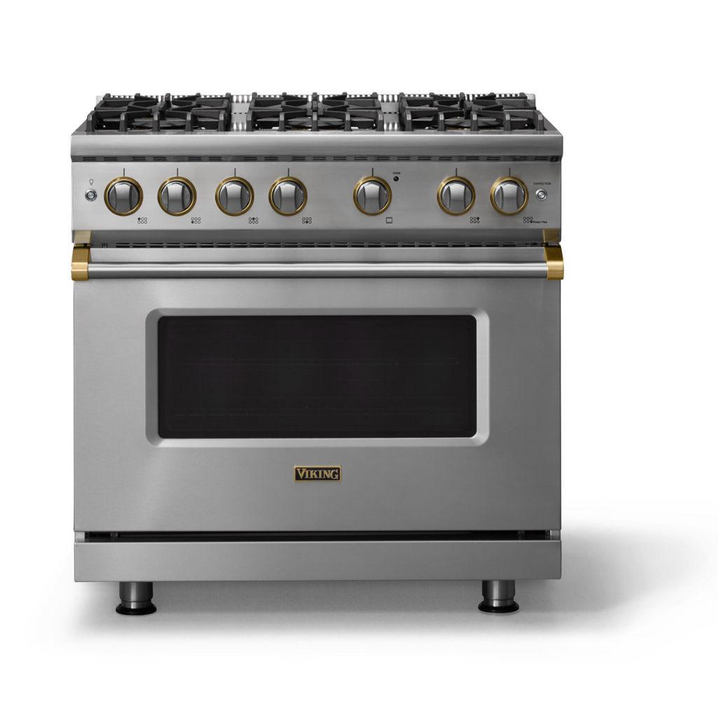 VGR53646BSSBB | Estufa Viking 36" Stainless & Brushed Brass 🏆