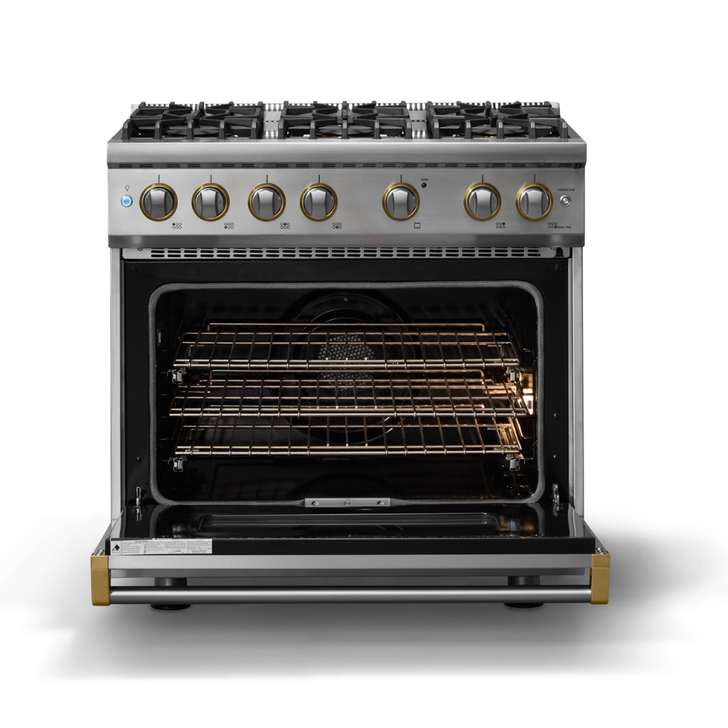 VGR53646BSSBB | Estufa Viking 36" Stainless & Brushed Brass 🏆
