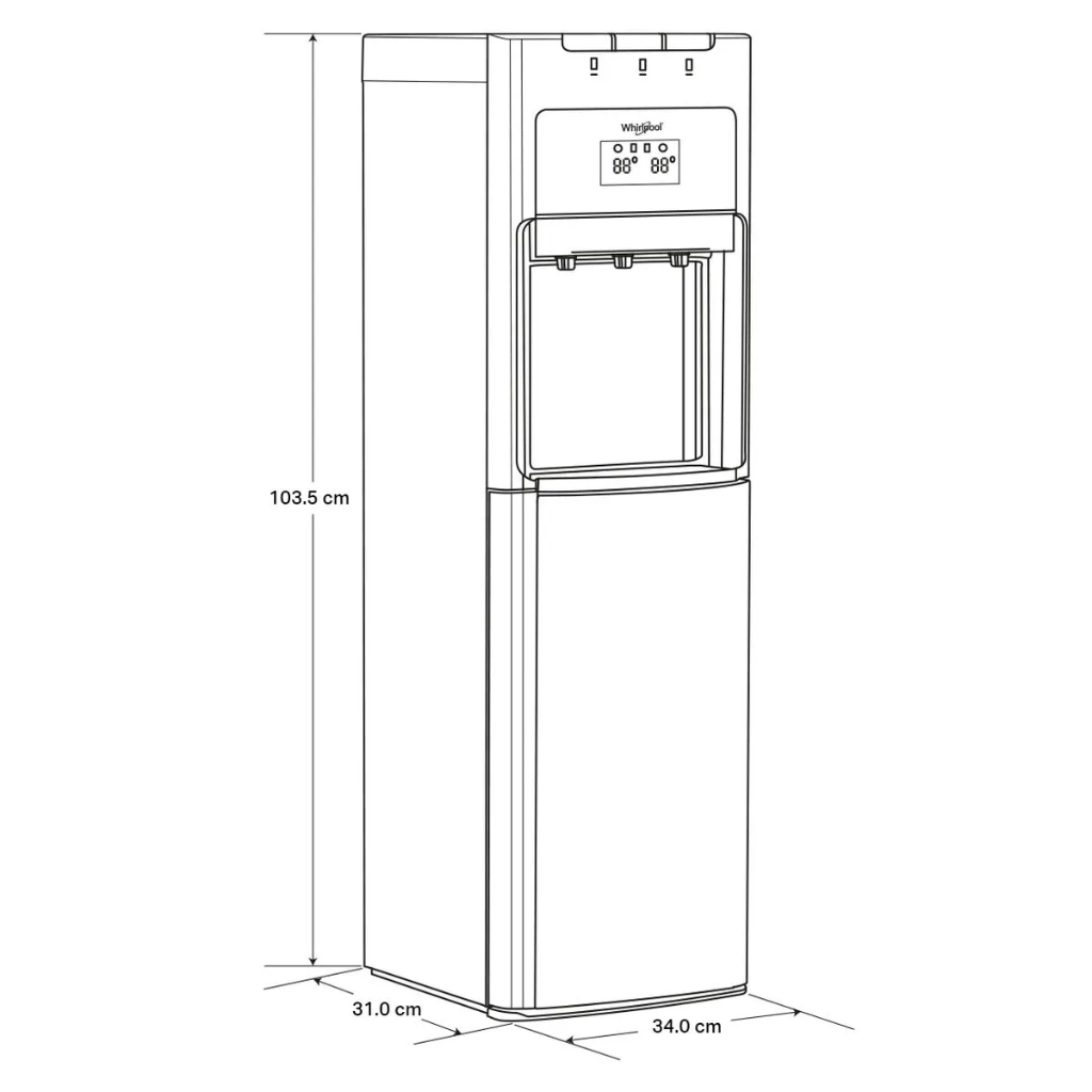 WK5915BD / Despachador de Agua Whirlpool con Garrafón Oculto Gris 🩶💧❄️🔥