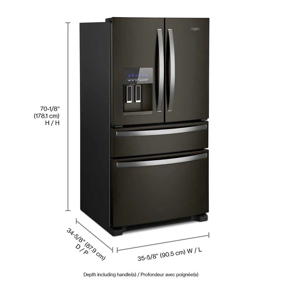 Refrigerador French Door Xpert 24.5 p³ Acero Inoxidable Negro AntiFingerprint ❄️🖤 | WRMF3636RV