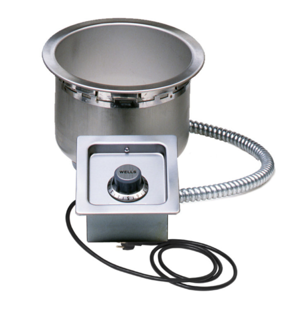 Calentador de Alimentos Redondo Wells® SS-8D | Empotrable de 7 Cuartos con Drenaje 🥘💎